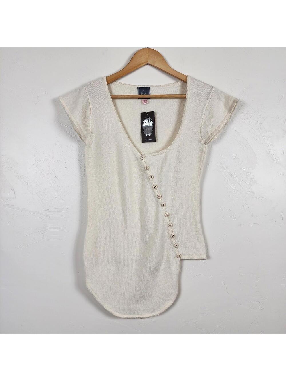 NWT The Maitlands 100% Cashmere Asymmetrical Sweater Cream Small Luxury